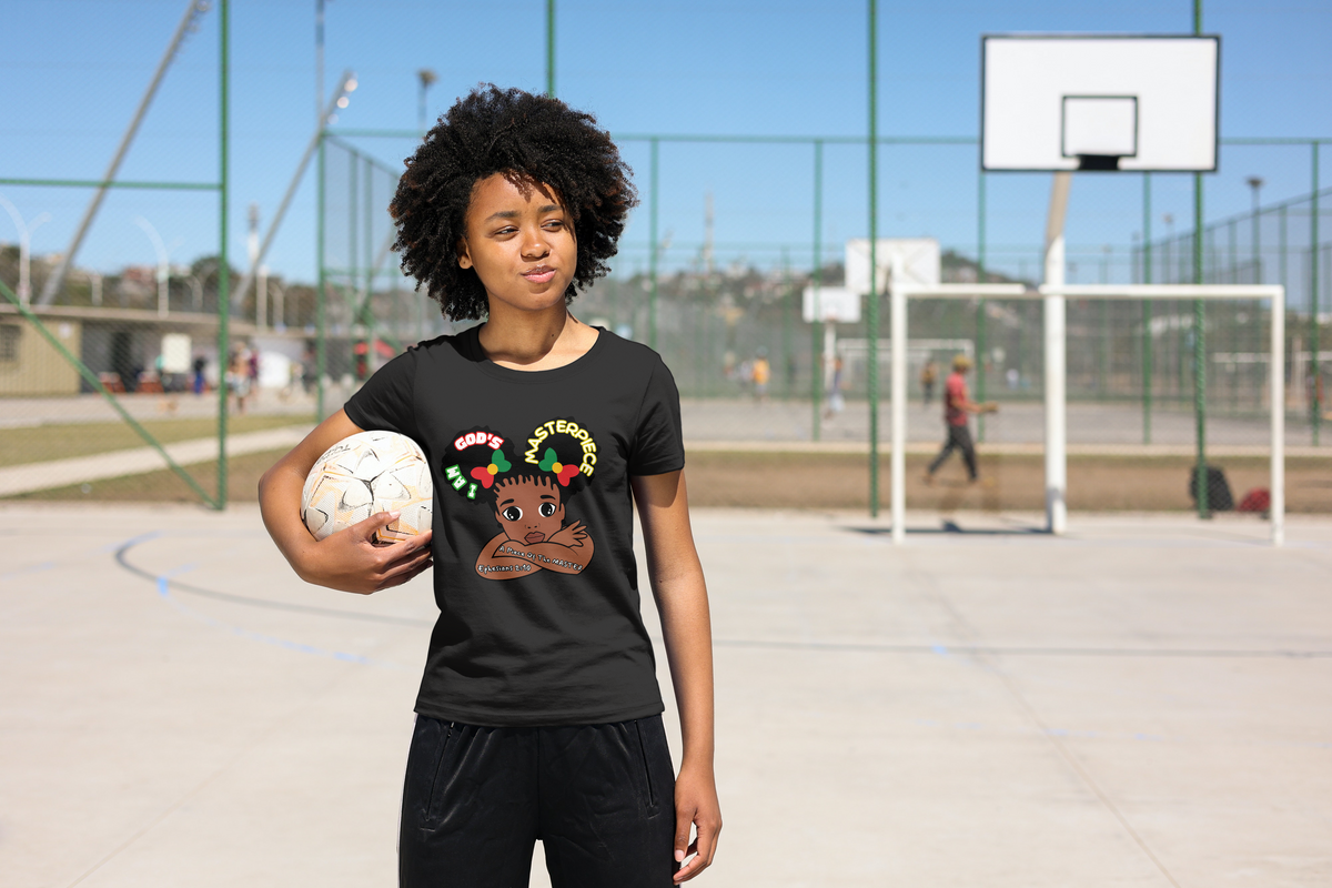 MASTERPIECE Affirmation Faith Girl's Black T-Shirt