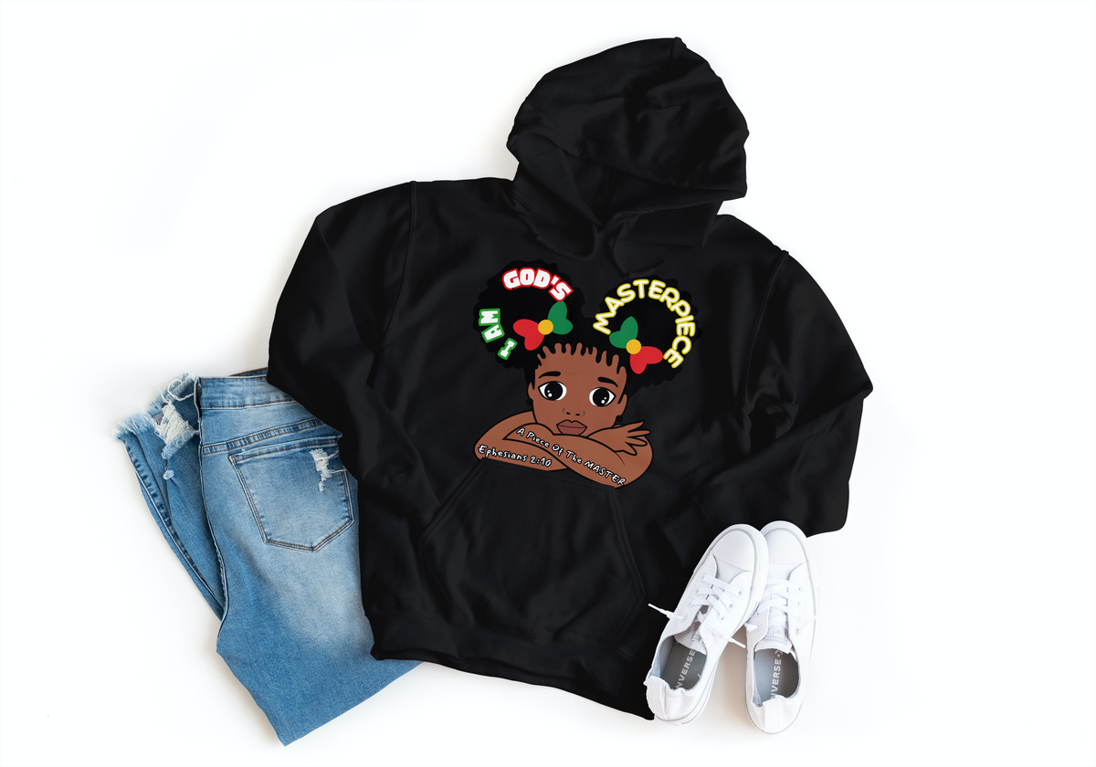 MASTERPIECE Affirmation Faith Girl's Black Pullover Hoodie