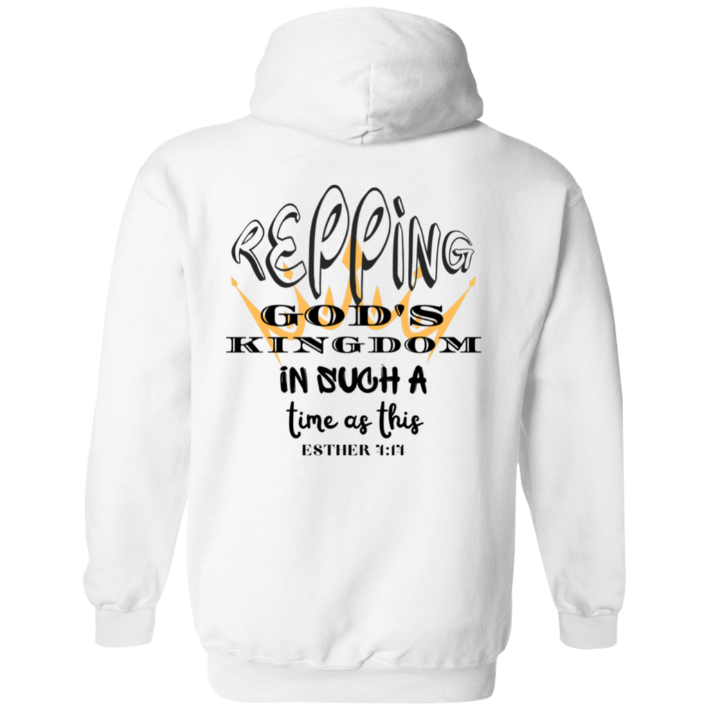 KINGDOM Bible Christian Faith White Back Graphic Pullover Hoodie Unisex