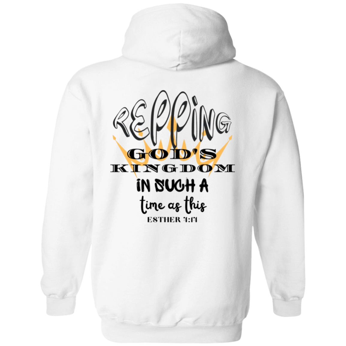 KINGDOM Bible Christian Faith White Back Graphic Pullover Hoodie Unisex