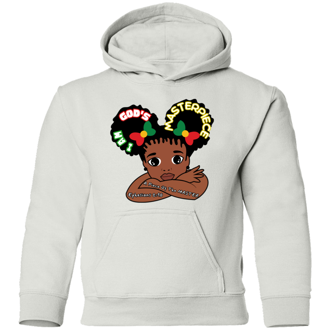 MASTERPIECE Affirmation Faith Girl's White Pullover Hoodie