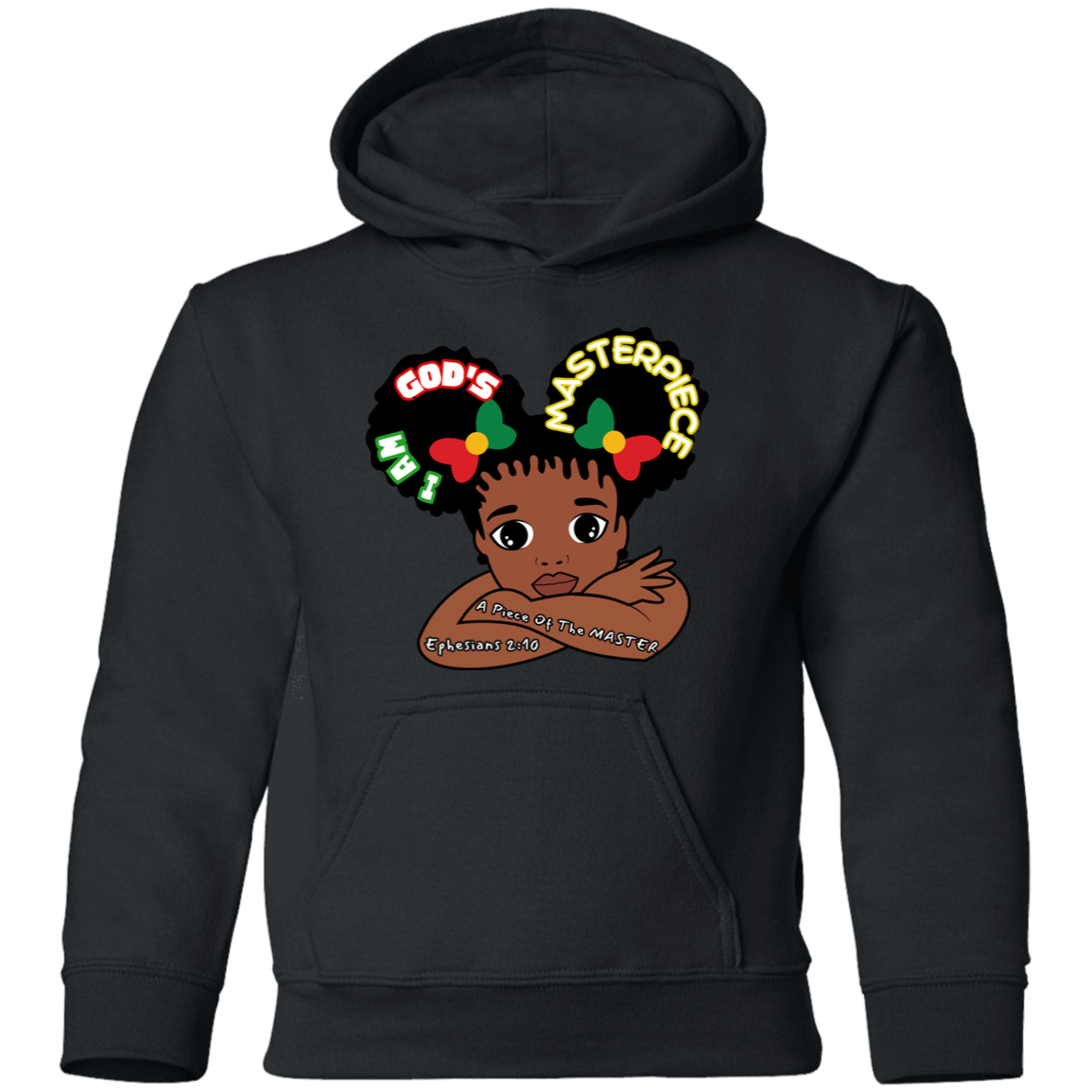 MASTERPIECE Affirmation Faith Girl's Black Pullover Hoodie
