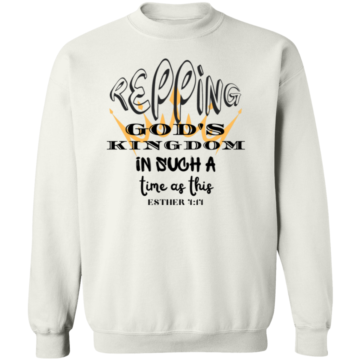 KINGDOM Bible Christian Faith White Graphic Pullover Sweatshirt Unisex