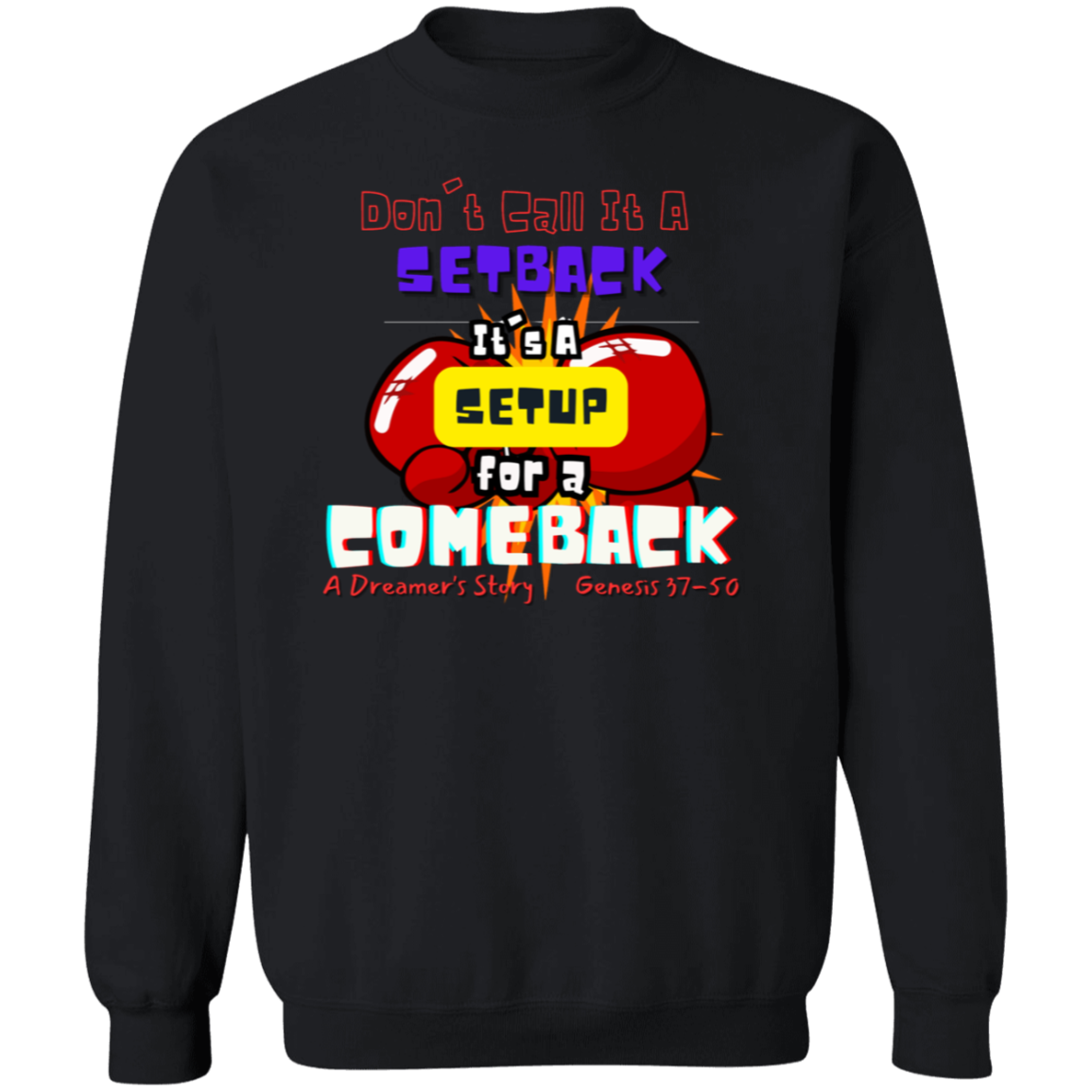 COMEBACK Black Pullover Sweatshirt