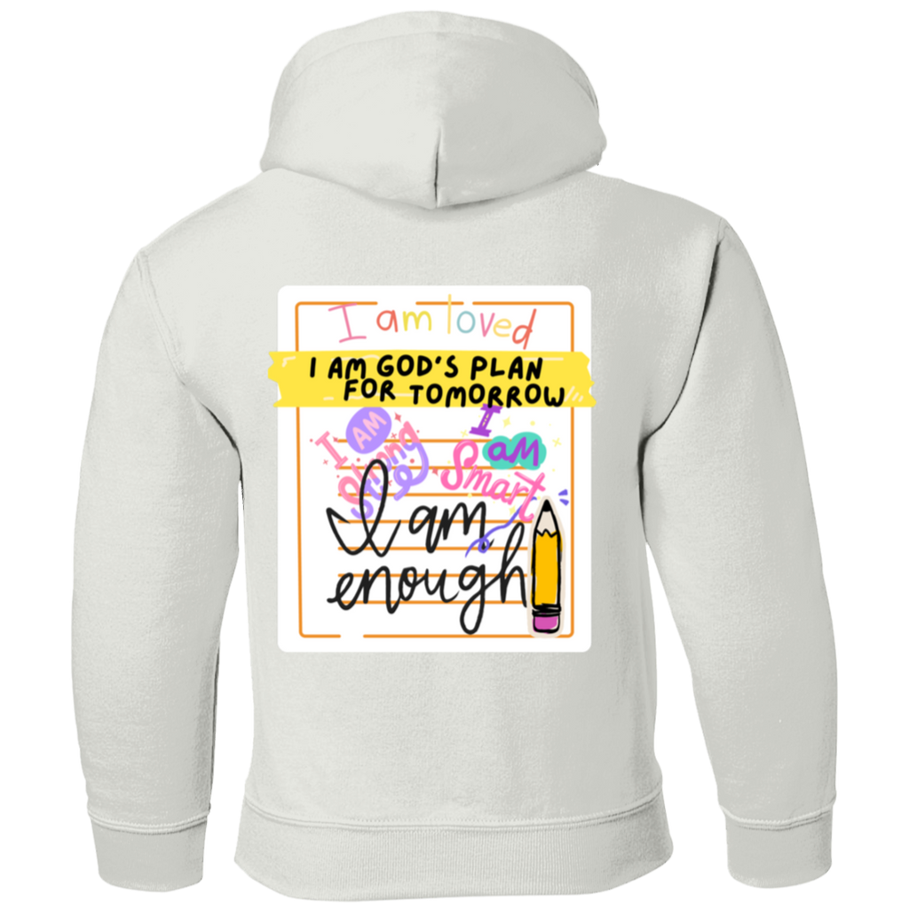 GOD'S PLAN Affirmation Faith Girls White Pullover Hoodie