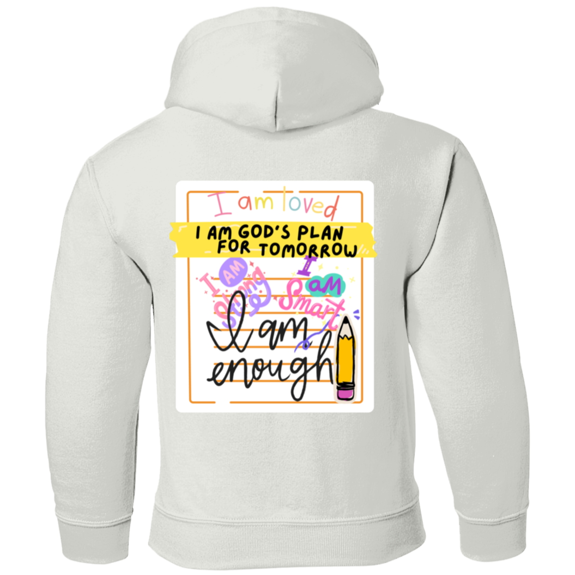 GOD'S PLAN Affirmation Faith Girls White Pullover Hoodie