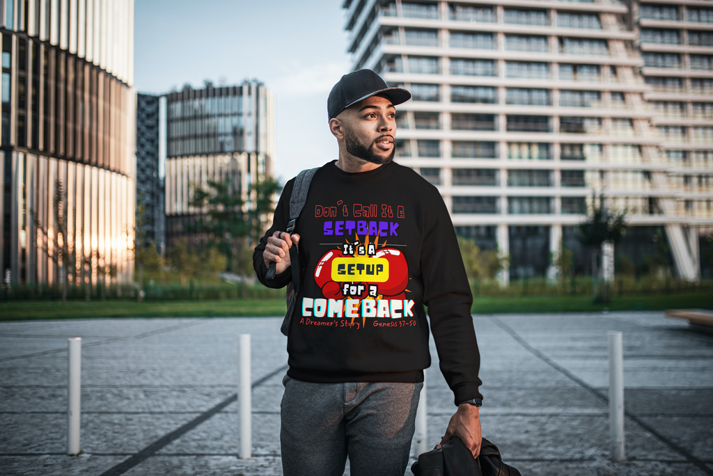 COMEBACK Christian Faith Bible Graphic Black Pullover Sweatshirt Unisex