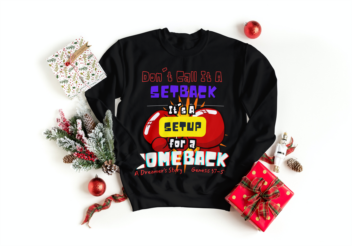 COMEBACK Christian Faith Bible Graphic Black Pullover Sweatshirt Unisex