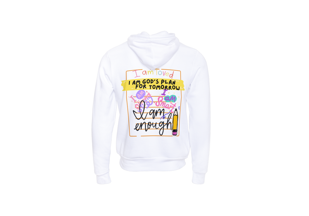 GOD'S PLAN Affirmation Faith Girls White Pullover Hoodie