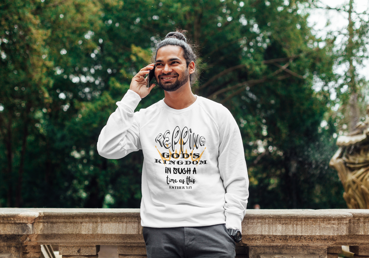 KINGDOM Bible Christian Faith White Graphic Pullover Sweatshirt Unisex