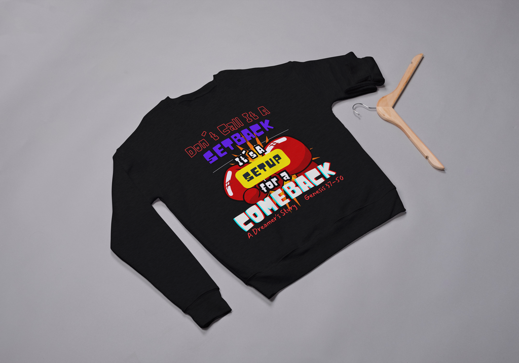 COMEBACK Christian Faith Bible Graphic Black Pullover Sweatshirt Unisex