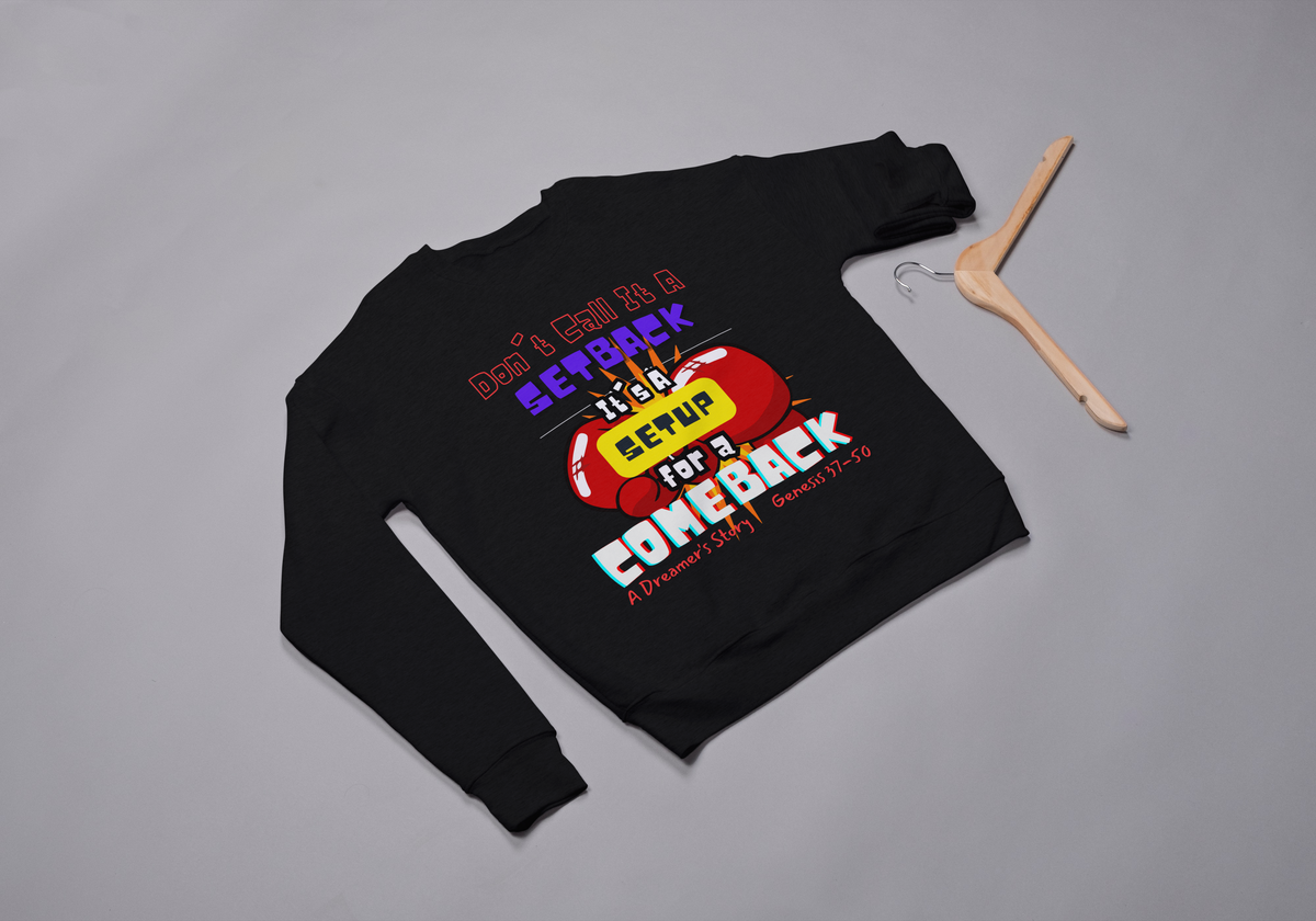 COMEBACK Christian Faith Bible Graphic Black Pullover Sweatshirt Unisex