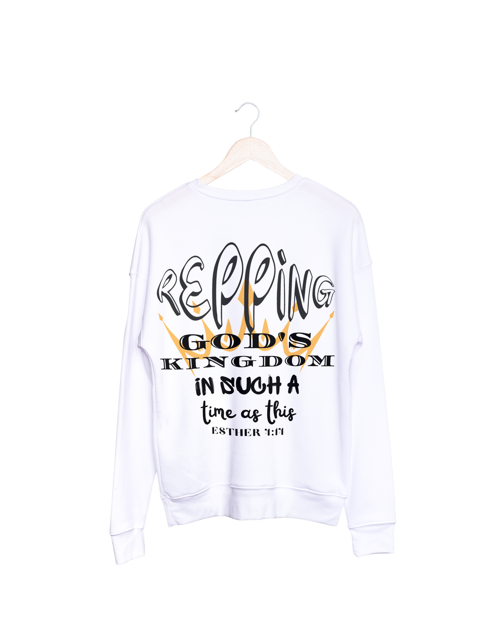 KINGDOM Bible Christian Faith White Back Graphic Pullover Hoodie Unisex