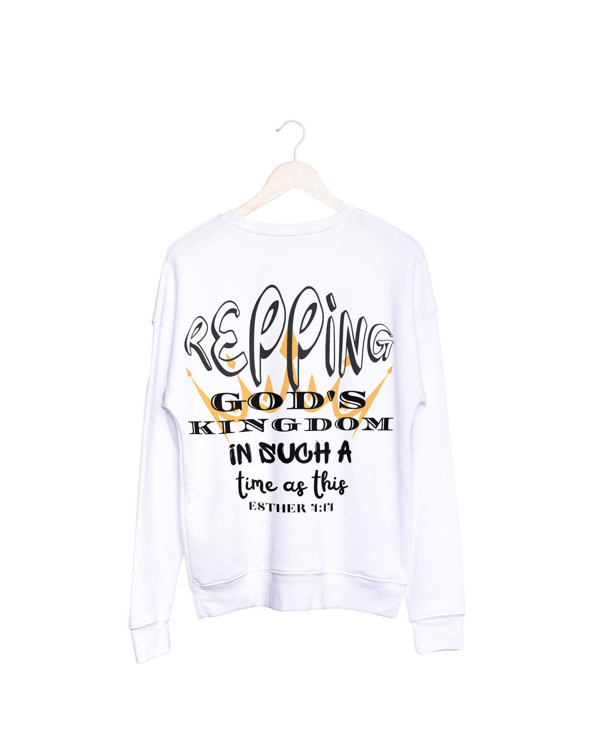 KINGDOM Bible Christian Faith White Back Graphic Pullover Hoodie Unisex