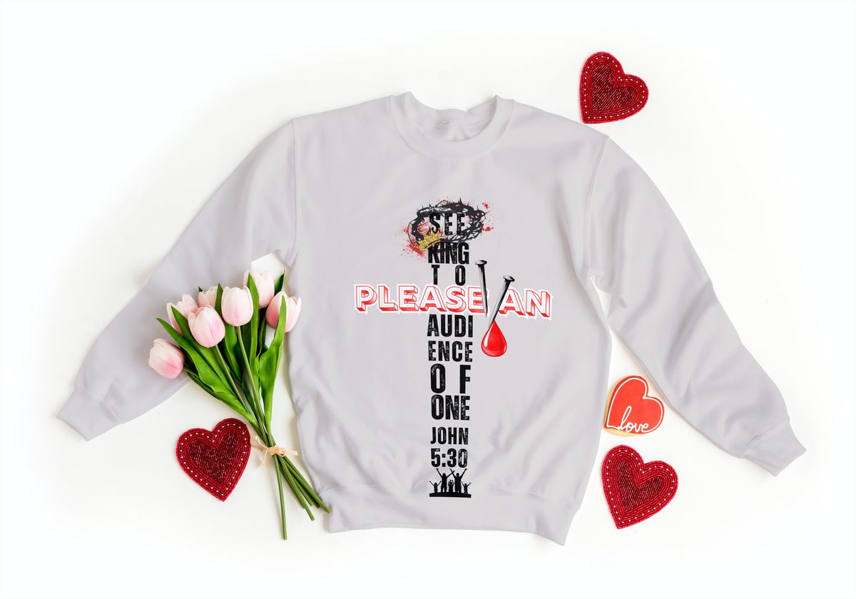 SEEKING Cross Bible Christian Faith Grey Graphic Pullover Sweatshirt Unisex