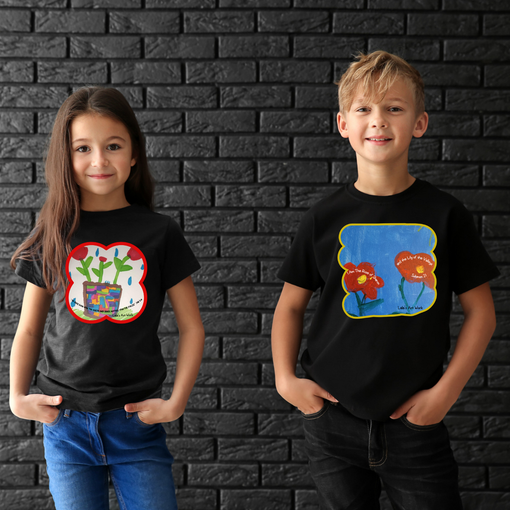 RAIN & FLOWERS Bible Christian Faith Painting Graphic Unisex Youth Girls Boys T-Shirt