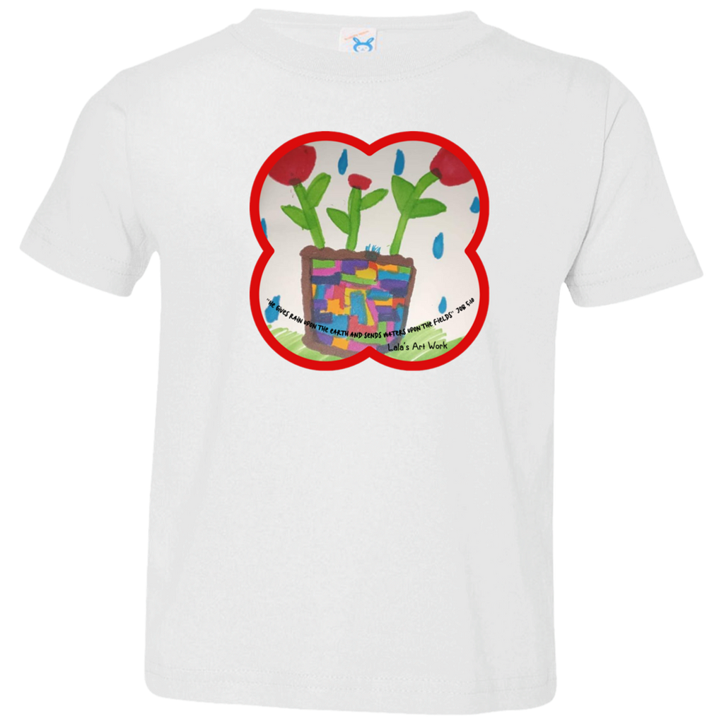 RAIN & FLOWERS Bible Christian Faith Paintings Graphic Play Toddler Girls Boys Unisex T-Shirt