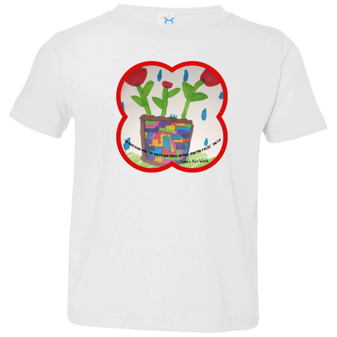 RAIN & FLOWERS Bible Christian Faith Paintings Graphic Play Toddler Girls Boys Unisex T-Shirt