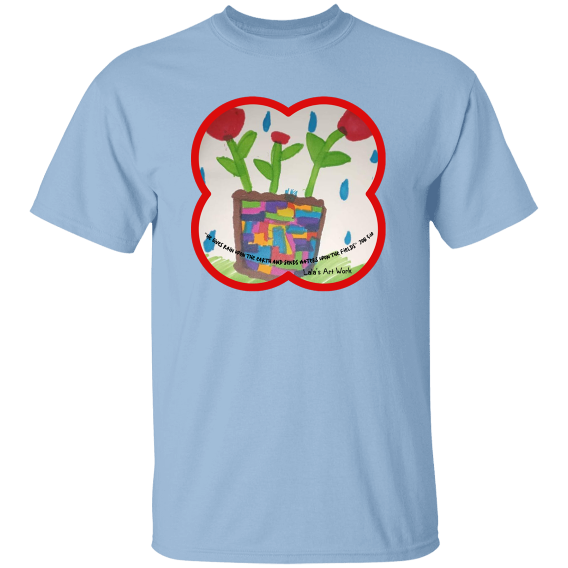 RAIN & FLOWERS Bible Christian Faith Painting Graphic Unisex Youth Girls Boys T-Shirt