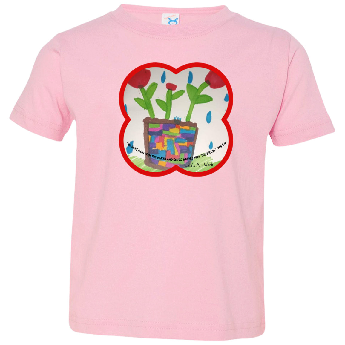 RAIN & FLOWERS Bible Christian Faith Paintings Graphic Play Toddler Girls Boys Unisex T-Shirt