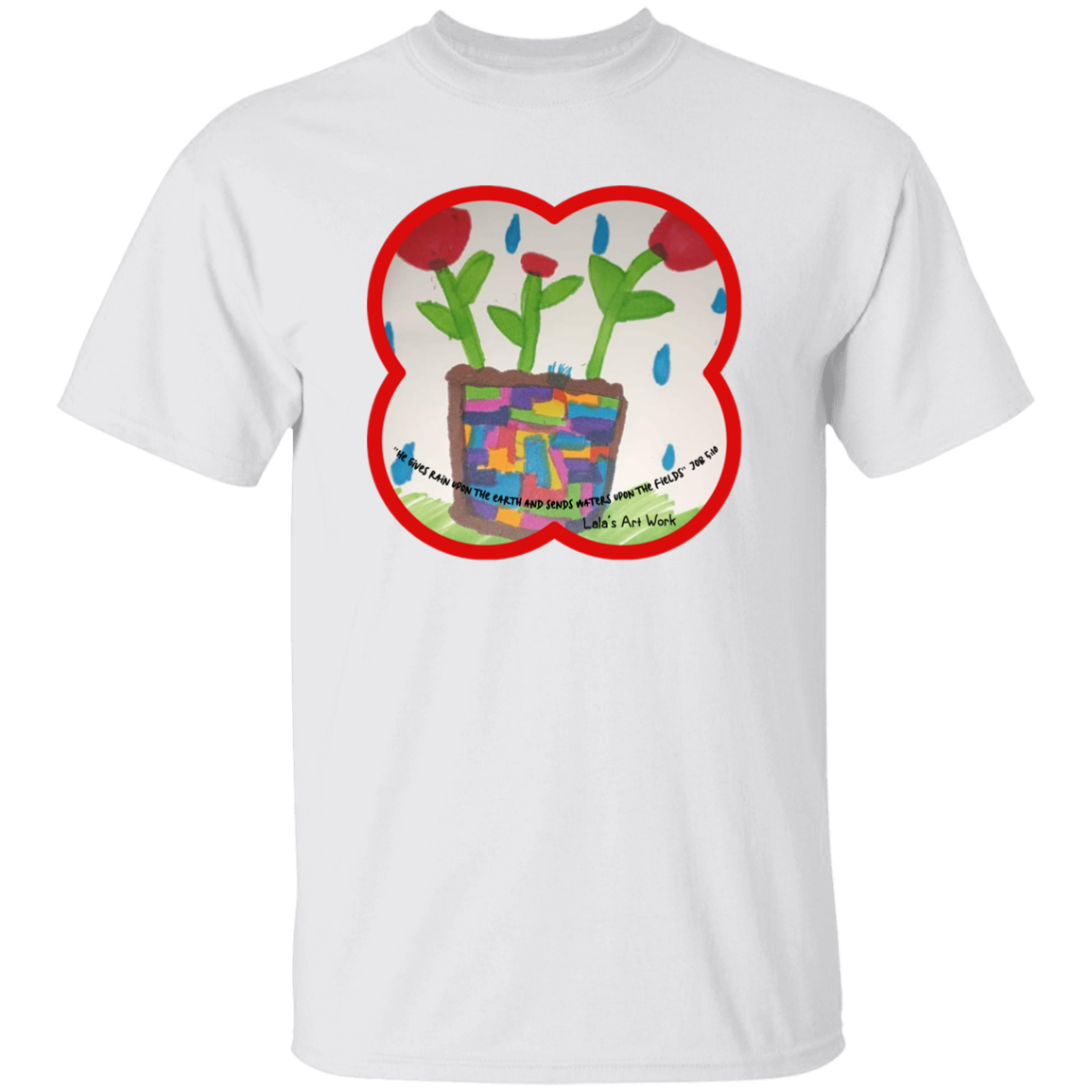 RAIN & FLOWERS Bible Christian Faith Painting Graphic Unisex Youth Girls Boys T-Shirt