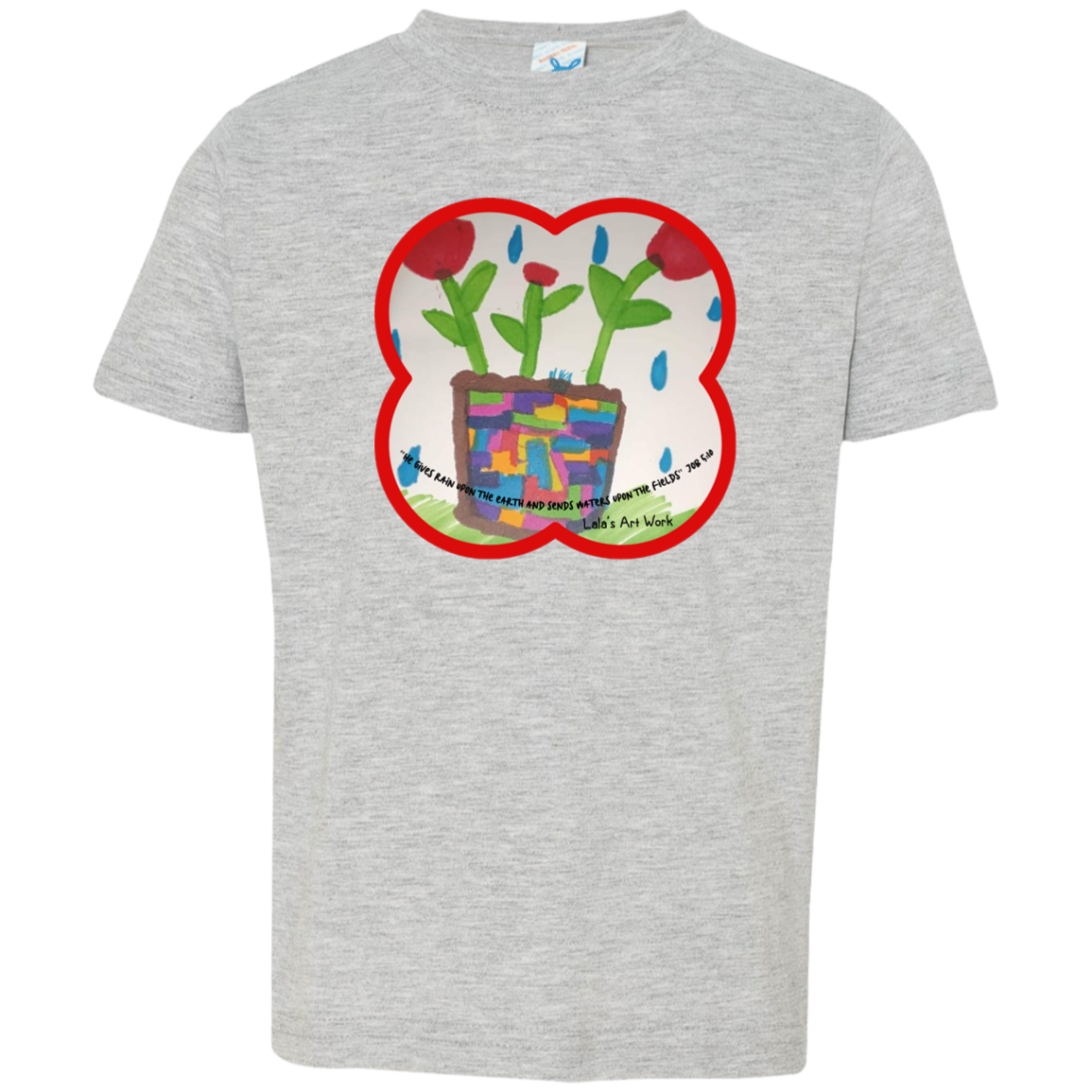 RAIN & FLOWERS Bible Christian Faith Paintings Graphic Play Toddler Girls Boys Unisex T-Shirt