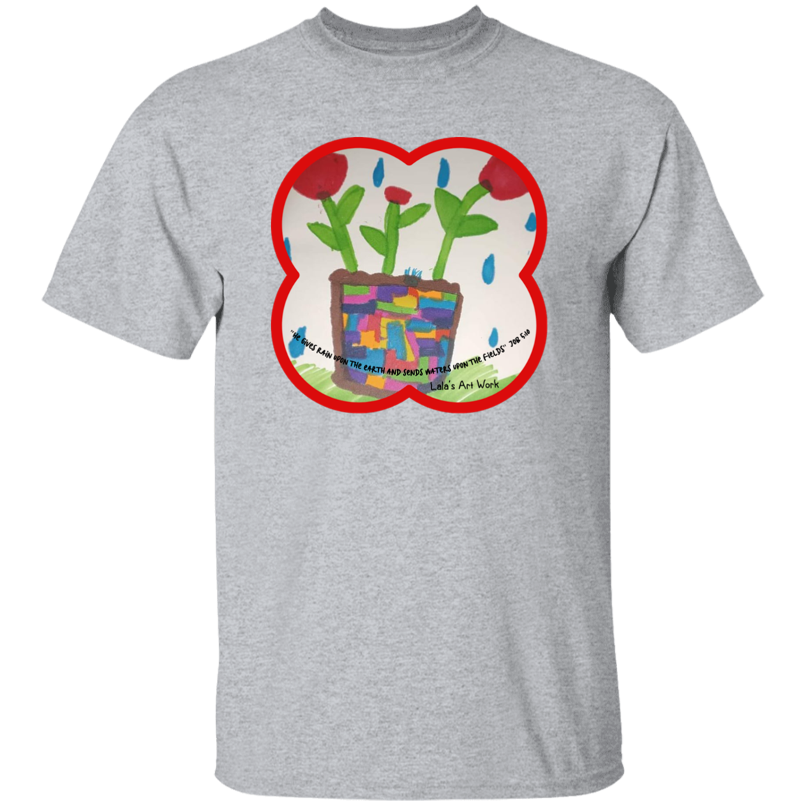 RAIN & FLOWERS Bible Christian Faith Painting Graphic Unisex Youth Girls Boys T-Shirt