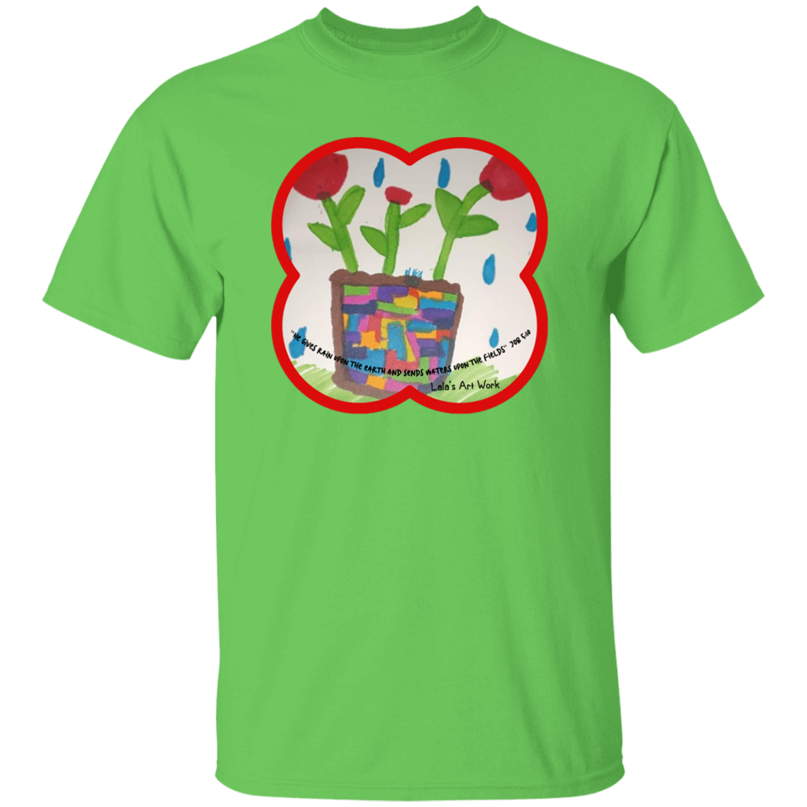 RAIN & FLOWERS Bible Christian Faith Painting Graphic Unisex Youth Girls Boys T-Shirt