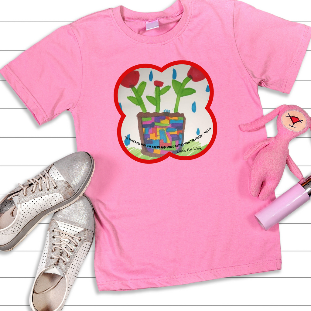RAIN & FLOWERS Bible Christian Faith Paintings Graphic Play Toddler Girls Boys Unisex T-Shirt