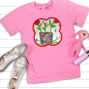 RAIN & FLOWERS Bible Christian Faith Painting Graphic Unisex Youth Girls Boys T-Shirt